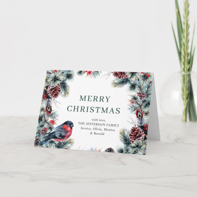 Cartes Pour Fêtes Annuelles Pine de Noël cônes Salutation rustique (Devant)