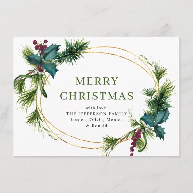 Cartes Pour Fêtes Annuelles Pine de Noël cônes Salutation rustique (Devant)