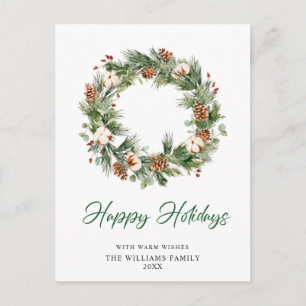 Cartes Pour Fêtes Annuelles Pine festive cônes Wreath Joyeux Noël PHOTO
