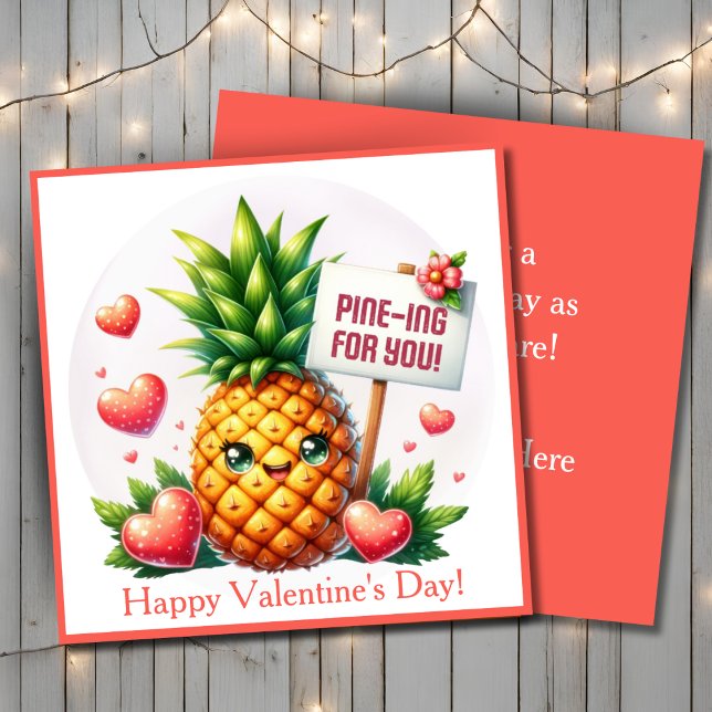 Cartes Pour Fêtes Annuelles Pine-ing pour Heureuse Sainte-Valentin mignon pers (Pine-ing For Cute Happy Valentine's Day Custom Holiday Card. Add your name & a special message!)
