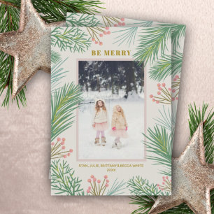 Cartes Pour Fêtes Annuelles Pines Berries Photo de Noël