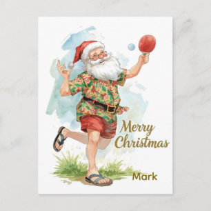 Cartes Pour Fêtes Annuelles Ping Pong Joyeux Noël avec le Père Noël Ping