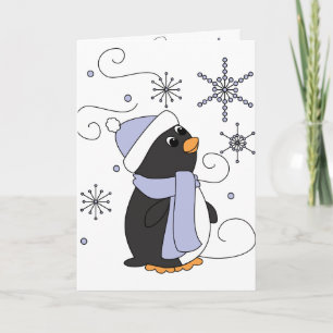 Cartes Pour Fêtes Annuelles Pingouin dans la crainte