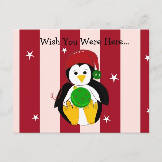 Cartes Pour Fêtes Annuelles Pingouin de Noël pour bébé mignon (Devant)