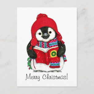Cartes Pour Fêtes Annuelles Pingouin de Noël Vintage
