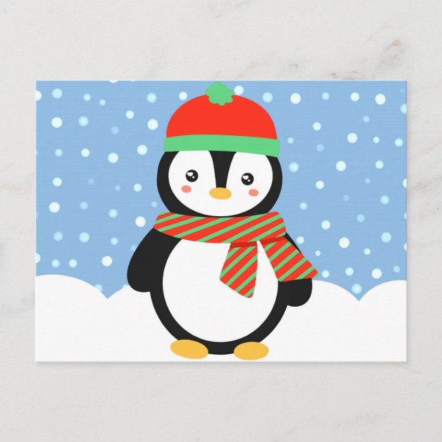 Cartes Pour Fêtes Annuelles Pingouin de vacances (Devant)