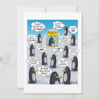 Cartes Pour Fêtes Annuelles Pingouin du mois.