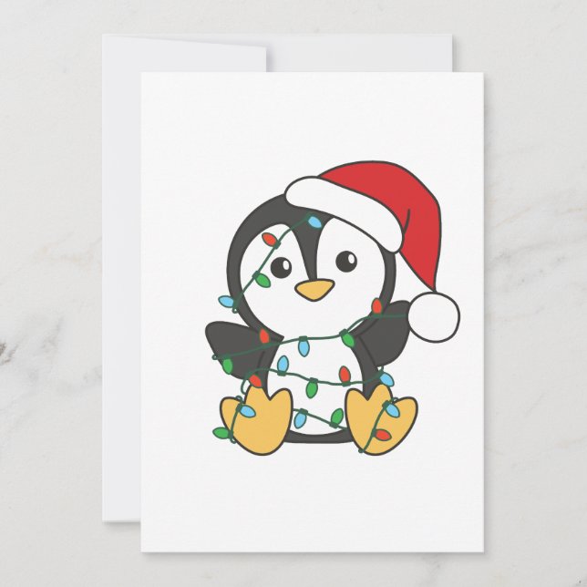 Cartes Pour Fêtes Annuelles Pingouin Noël Animaux d'hiver Pingouines de vacanc (Devant)