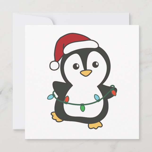 Cartes Pour Fêtes Annuelles Pingouin Noël Animaux d'hiver Pingouines de vacanc (Devant)
