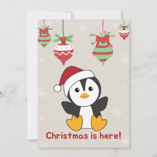 Cartes Pour Fêtes Annuelles Pingouin Noël Neige Hiver Animaux Penguins Hol