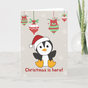 Cartes Pour Fêtes Annuelles Pingouin Noël Neige Hiver Animaux Penguins Hol
