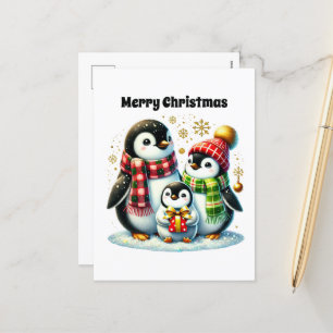 Cartes Pour Fêtes Annuelles Pingouin personnalisable Joyeux Noël