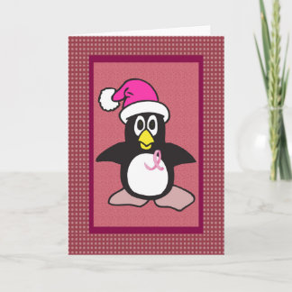 Cartes Pour Fêtes Annuelles pingouin rose de ruban
