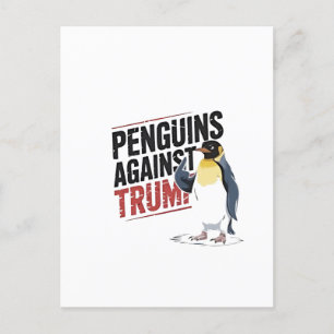 Cartes Pour Fêtes Annuelles Pingouins contre Trump Anti Trump USA