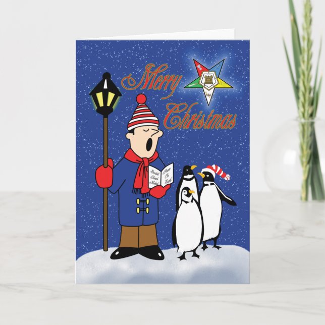 Cartes Pour Fêtes Annuelles Pingouins de Noël OES (Devant)