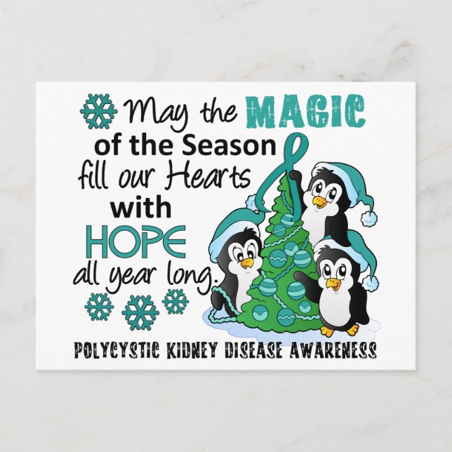 Cartes Pour Fêtes Annuelles Pingouins de Noël PKD (Devant)