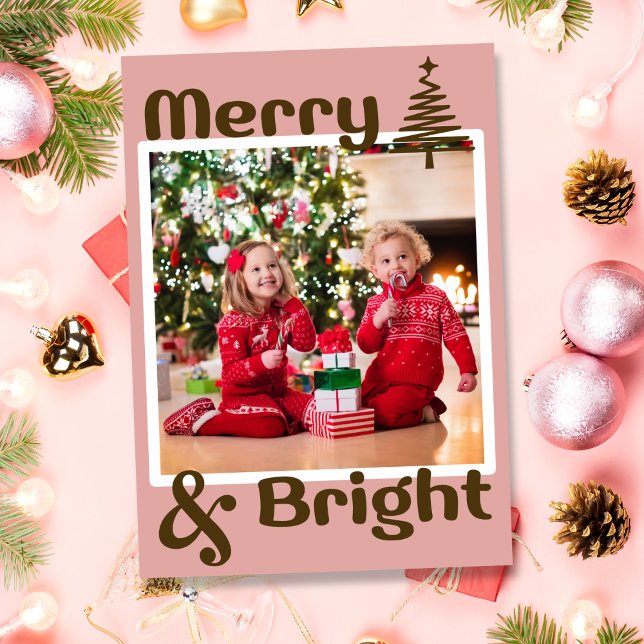 Cartes Pour Fêtes Annuelles Pink Brown minimaliste noir (Créateur téléchargé)