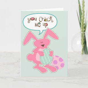 Cartes Pour Fêtes Annuelles Pink Bunny Cracked Egg Easter