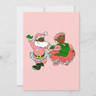 Cartes Pour Fêtes Annuelles pink christmas black santa claus wife