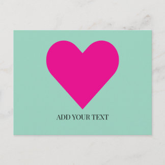Cartes Pour Fêtes Annuelles Pink Heart Custom Postcard