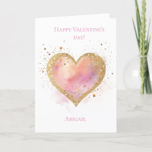 Cartes Pour Fêtes Annuelles Pink Heart Valentine's day card pour elle