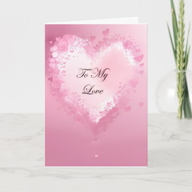 Cartes Pour Fêtes Annuelles Pink Hearts and Flowers Valentine's Day (Devant)