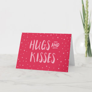 Cartes Pour Fêtes Annuelles Pink Hubs et Kisses   Coeurs   Saint Valentin