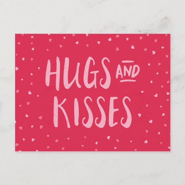 Cartes Pour Fêtes Annuelles Pink Hubs et Kisses | Coeurs | Saint Valentin (Devant)