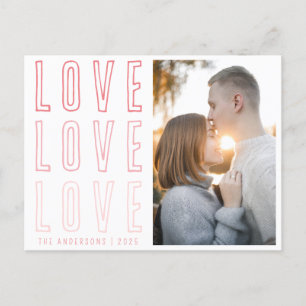 Cartes Pour Fêtes Annuelles Pink Love Love Love Love Photo de famille de Valen