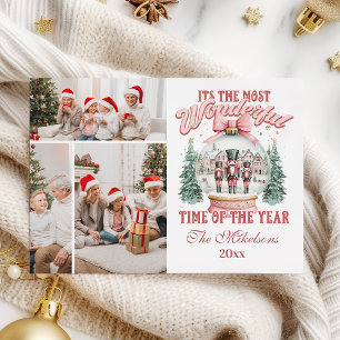Cartes Pour Fêtes Annuelles Pink Nutcracker Noël 3 Photo Wonderland Gl