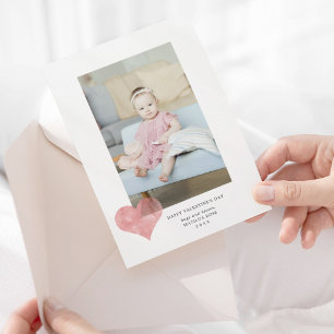 Cartes Pour Fêtes Annuelles Pink Painterly Heart Modern Valentine's Day Photo