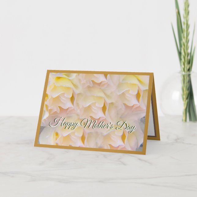 Cartes Pour Fêtes Annuelles Pink Rose Cluster Golden Mothers Day Card (Devant)