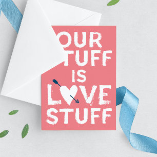 Cartes Pour Fêtes Annuelles Pink Valentine's Day Our Stuff is Love Stuff