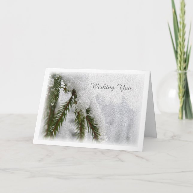 Cartes Pour Fêtes Annuelles Pins neigeux (Devant)