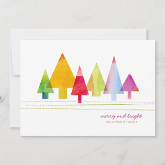 Cartes Pour Fêtes Annuelles Pins peints