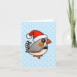Cartes Pour Fêtes Annuelles Pinson de zèbre de Père Noël