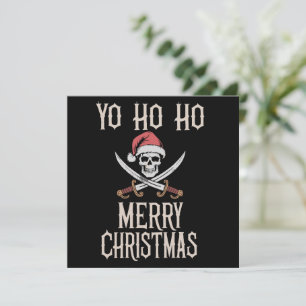 Cartes Pour Fêtes Annuelles Pirate de vacances Yo Ho Ho Noël Santa navigation 