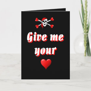 Cartes Pour Fêtes Annuelles Pirate et coeurs