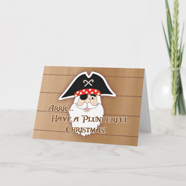 Cartes Pour Fêtes Annuelles Pirate Père Noël (Devant)