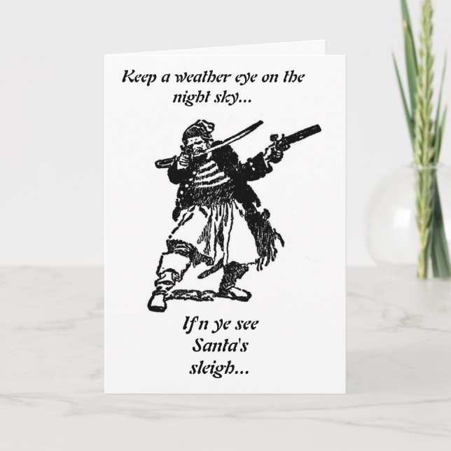 Cartes Pour Fêtes Annuelles Pirates Lot Père Noël Sleigh (Devant)