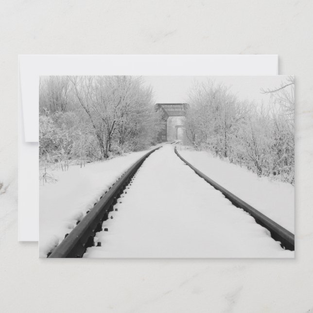 Cartes Pour Fêtes Annuelles Pistes des trains d'hiver (Devant)