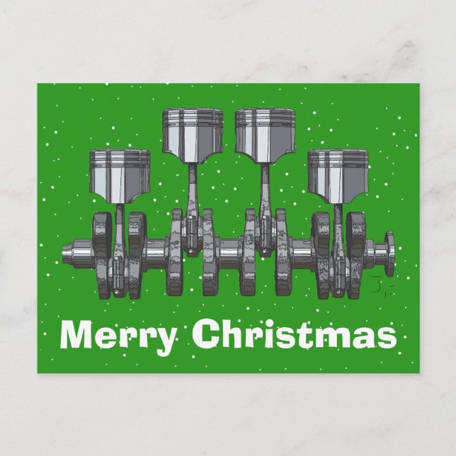 Cartes Pour Fêtes Annuelles Piston Crankshaft (Devant)