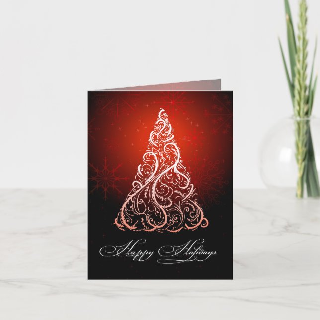 Cartes Pour Fêtes Annuelles Pix-Dezines Arbre de Noël Flèches/rouge rubis (Devant)