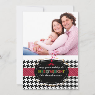Cartes Pour Fêtes Annuelles PixDezines diy color/houndstooth holiday card