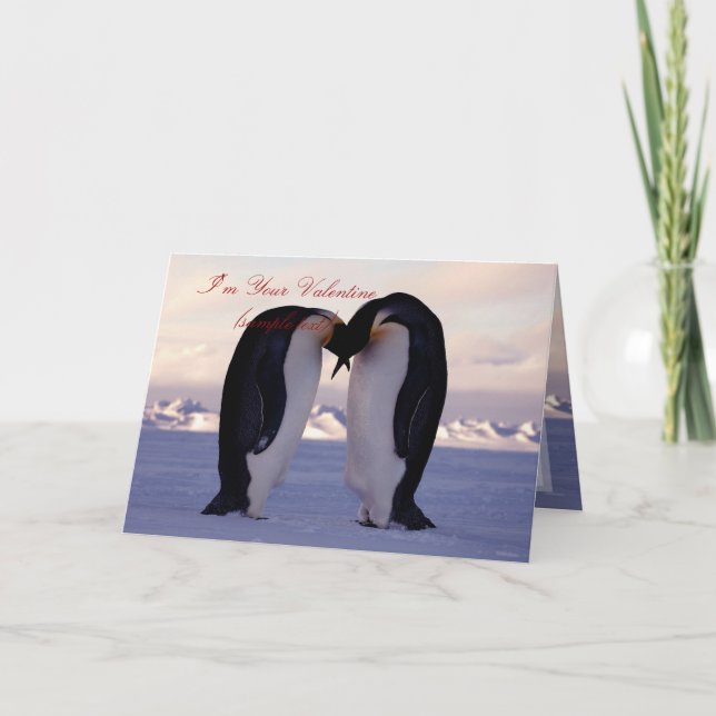 Cartes Pour Fêtes Annuelles PixDezines embrasser l'empereur Penguin Valentine (Devant)