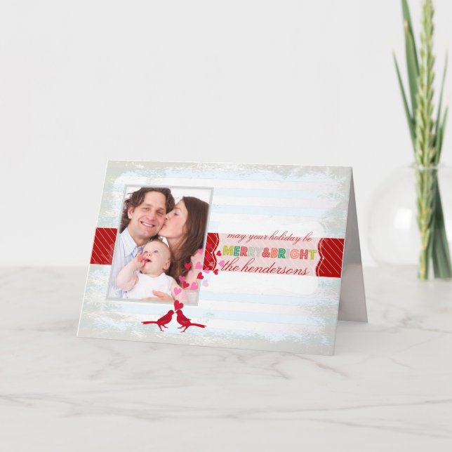 Cartes Pour Fêtes Annuelles PixDezines merry/bright/stripes/DO-IT-YOURSELF cou (Devant)