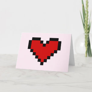 Cartes Pour Fêtes Annuelles Pixel heart valentine card