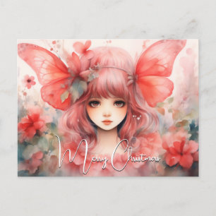 Cartes Pour Fêtes Annuelles Pixie à papillon rouge