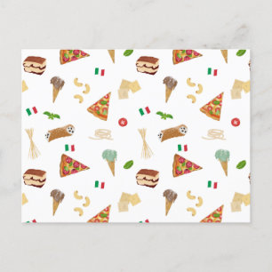 Cartes Pour Fêtes Annuelles Pizza italienne Pâtes Tiramisu Motif