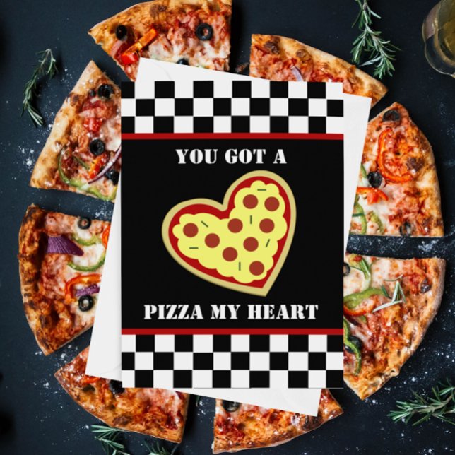 Cartes Pour Fêtes Annuelles Pizza My Heart Home Slice Anniversaire Card (Créateur téléchargé)